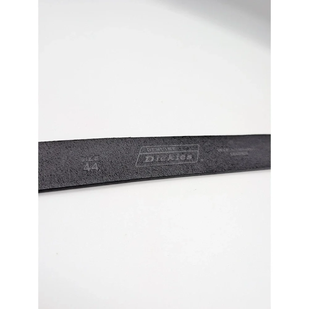 Dickies Genuine Leather Belt Black Size 44 Men's Work Casual Gunmetal Buckle